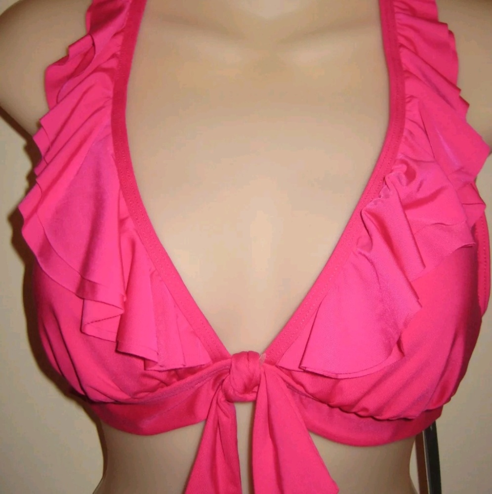New with tags Kenneth Cole pink ruffle halter swim